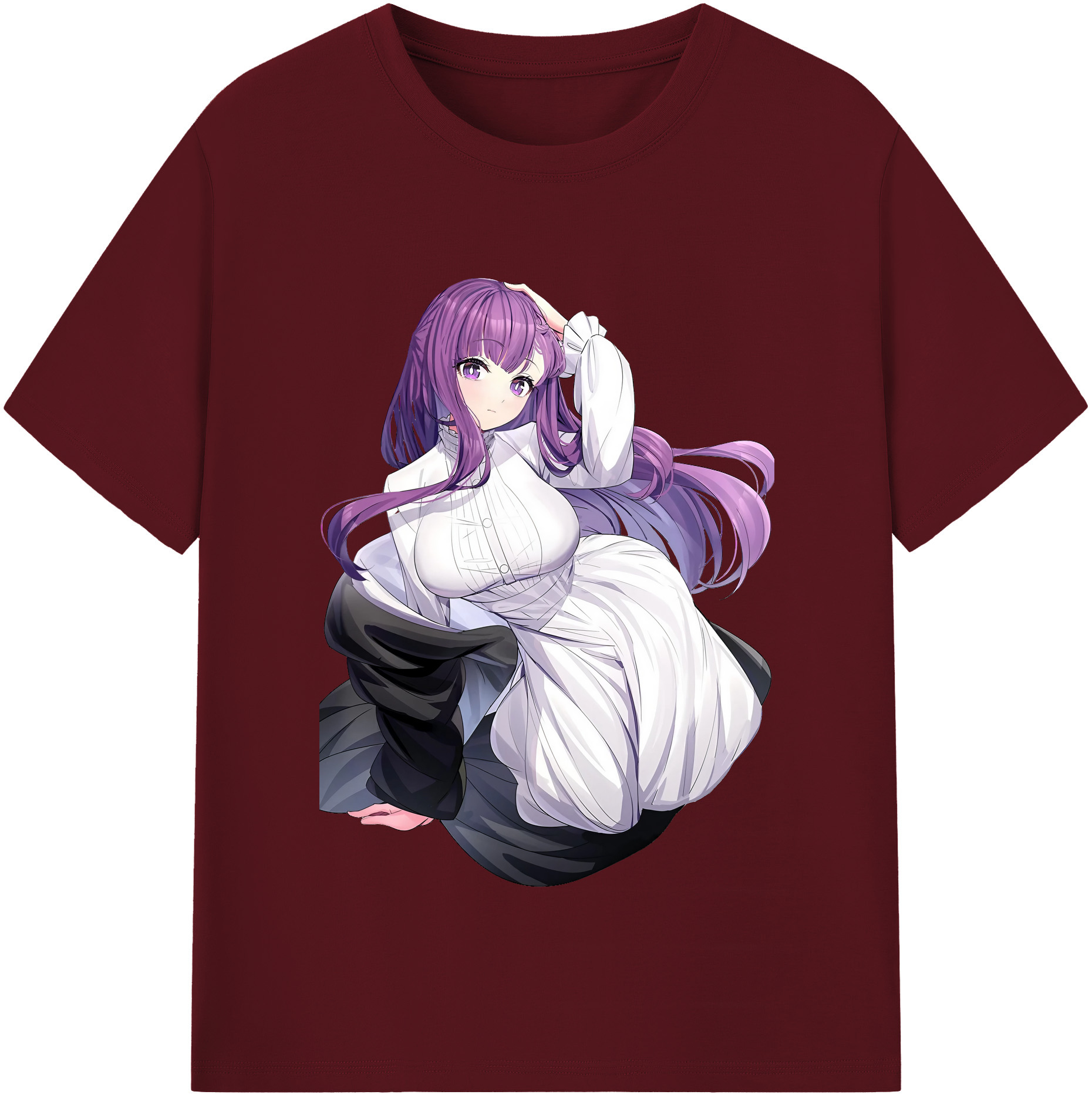 （画像用） 葬送のフリーレン Frieren 綿100％半袖Tシャツ（フロントプリント）
